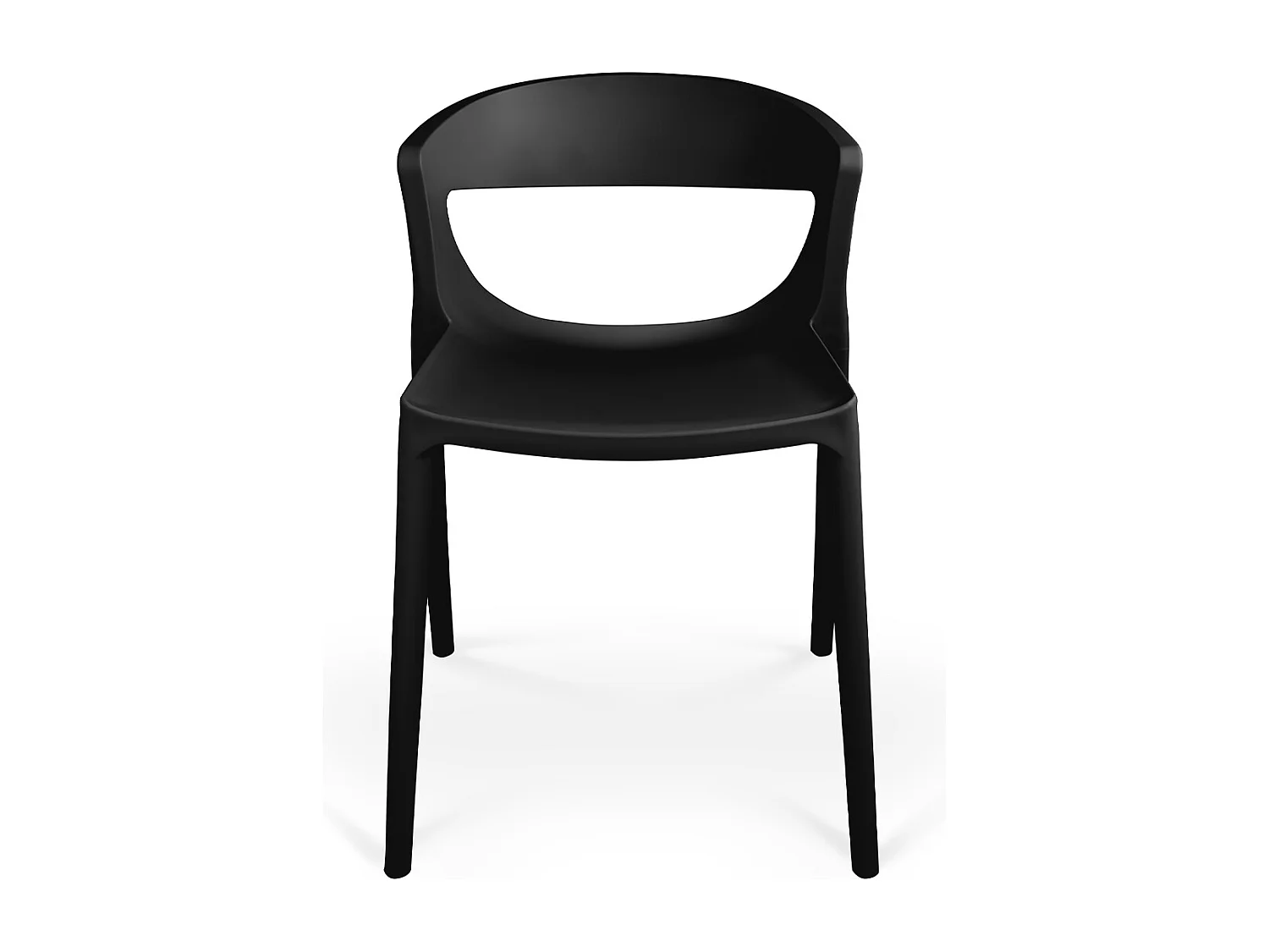 Set di 2 sedie impilabili in plastica nera – Gaia