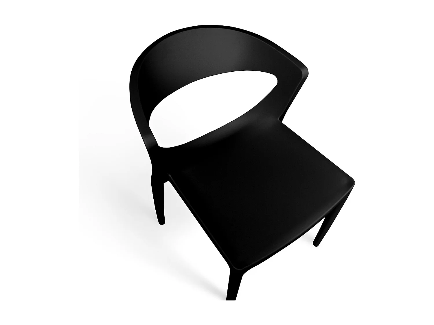 Set di 2 sedie impilabili in plastica nera – Gaia