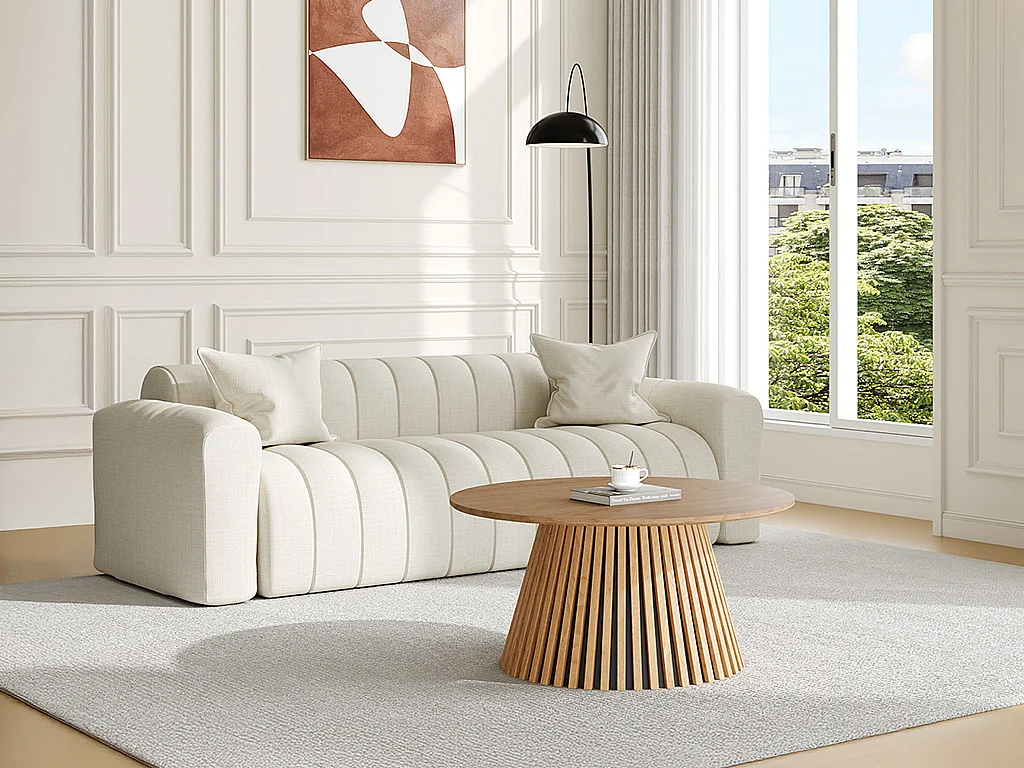 Table basse placage chêne - Naturel - CARMIZA