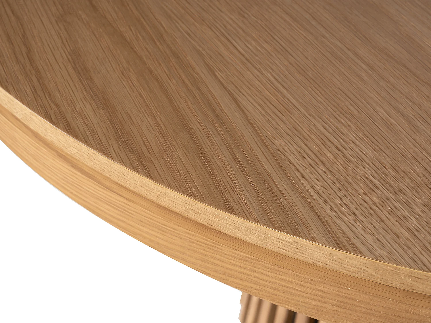 Table à manger extensible 4 à 6 personnes placage chêne - Naturel - CARMIZA