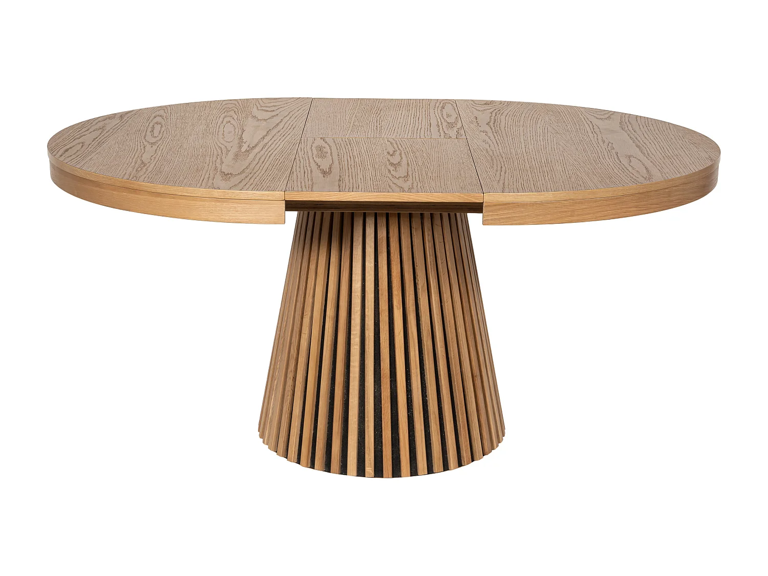 Table à manger extensible 4 à 6 personnes placage chêne - Naturel - CARMIZA