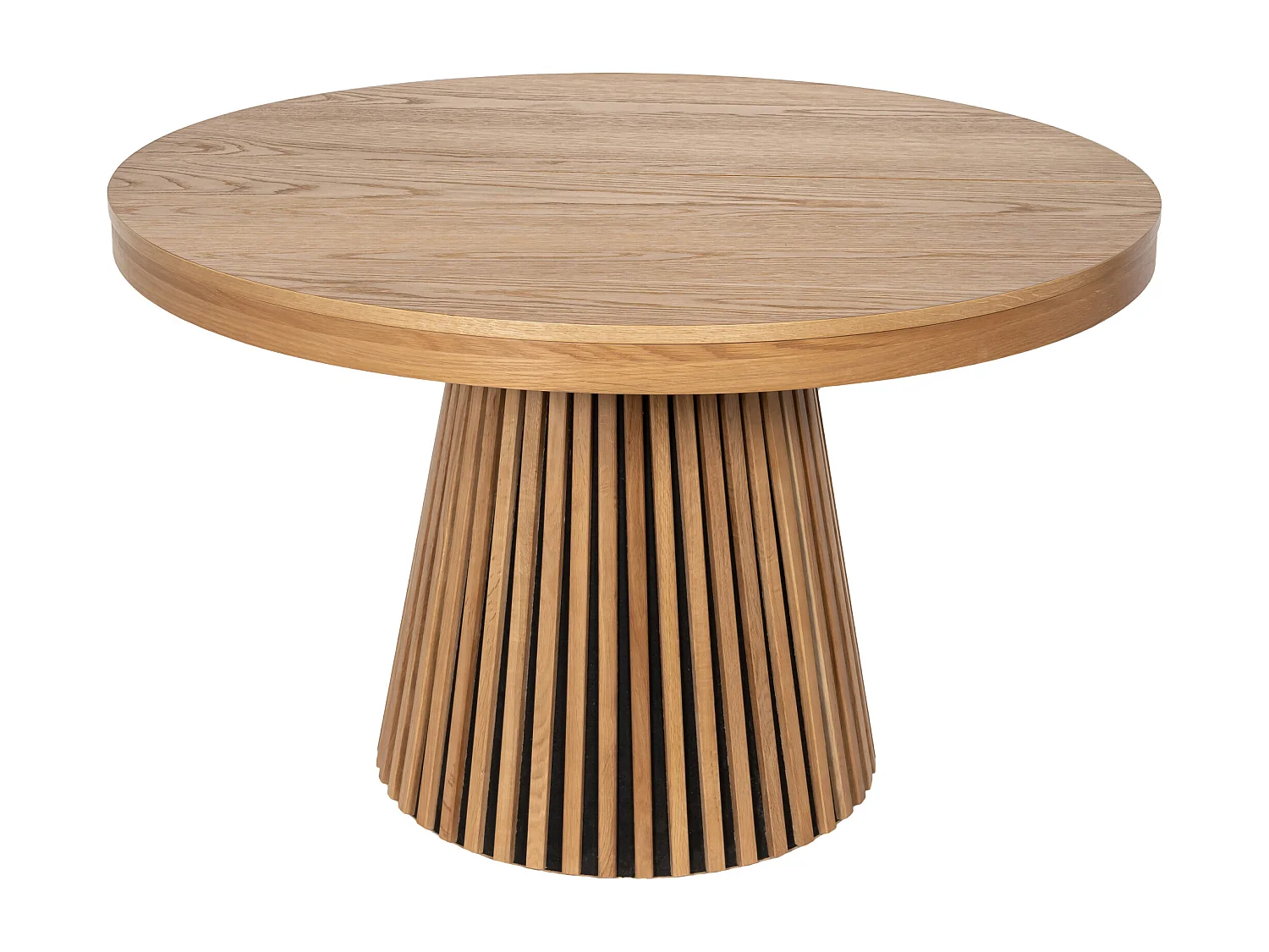Table à manger extensible 4 à 6 personnes placage chêne - Naturel - CARMIZA
