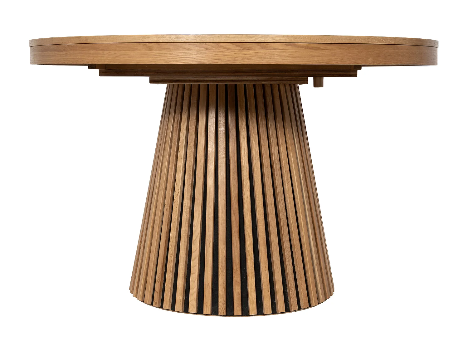 Table à manger extensible 4 à 6 personnes placage chêne - Naturel - CARMIZA