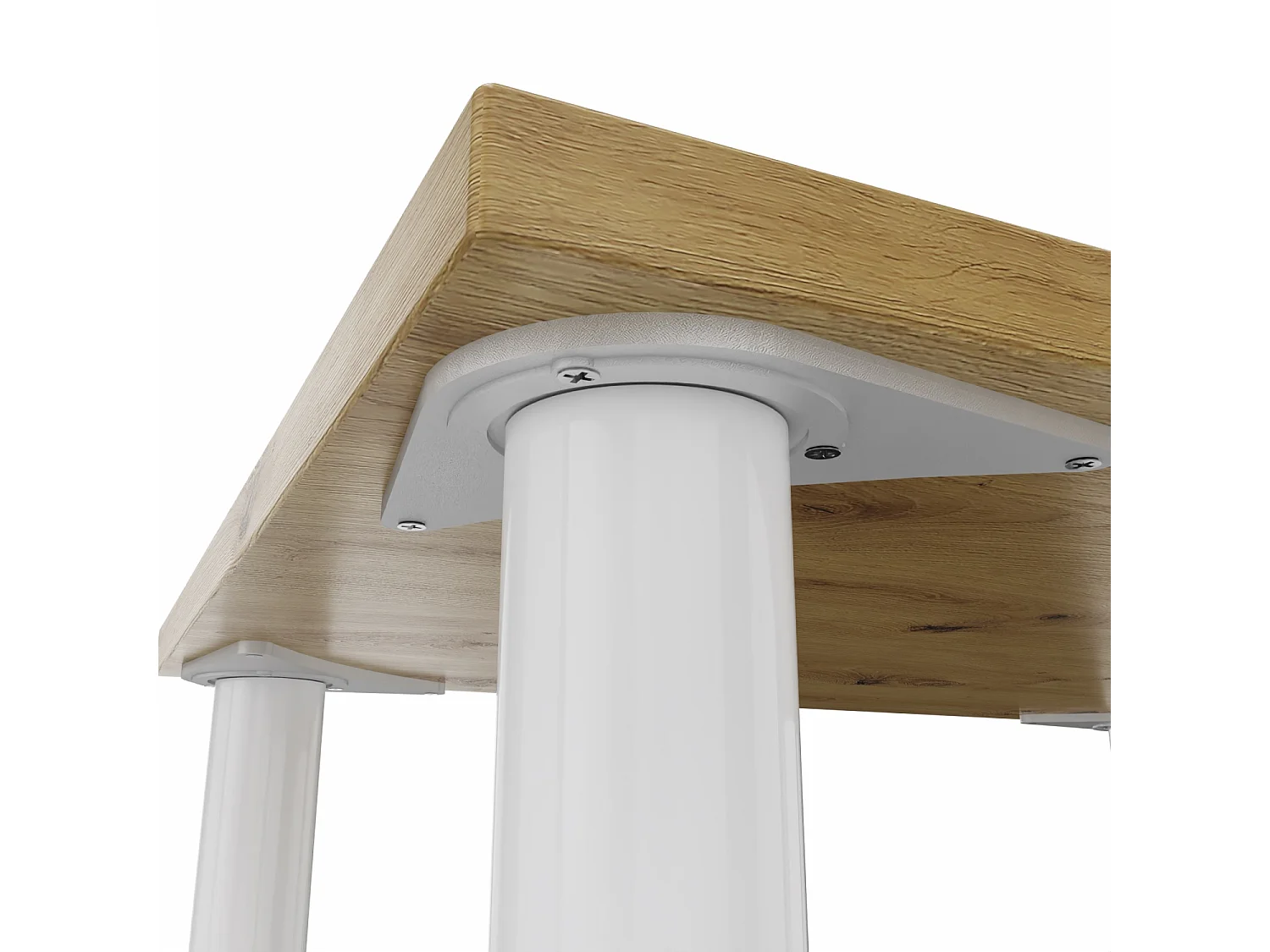 Mesa de comedor, cocina o oficina, mesa pequeña en roble artesanal y blanco, 80 x 60 cm, 100 x 60 cm