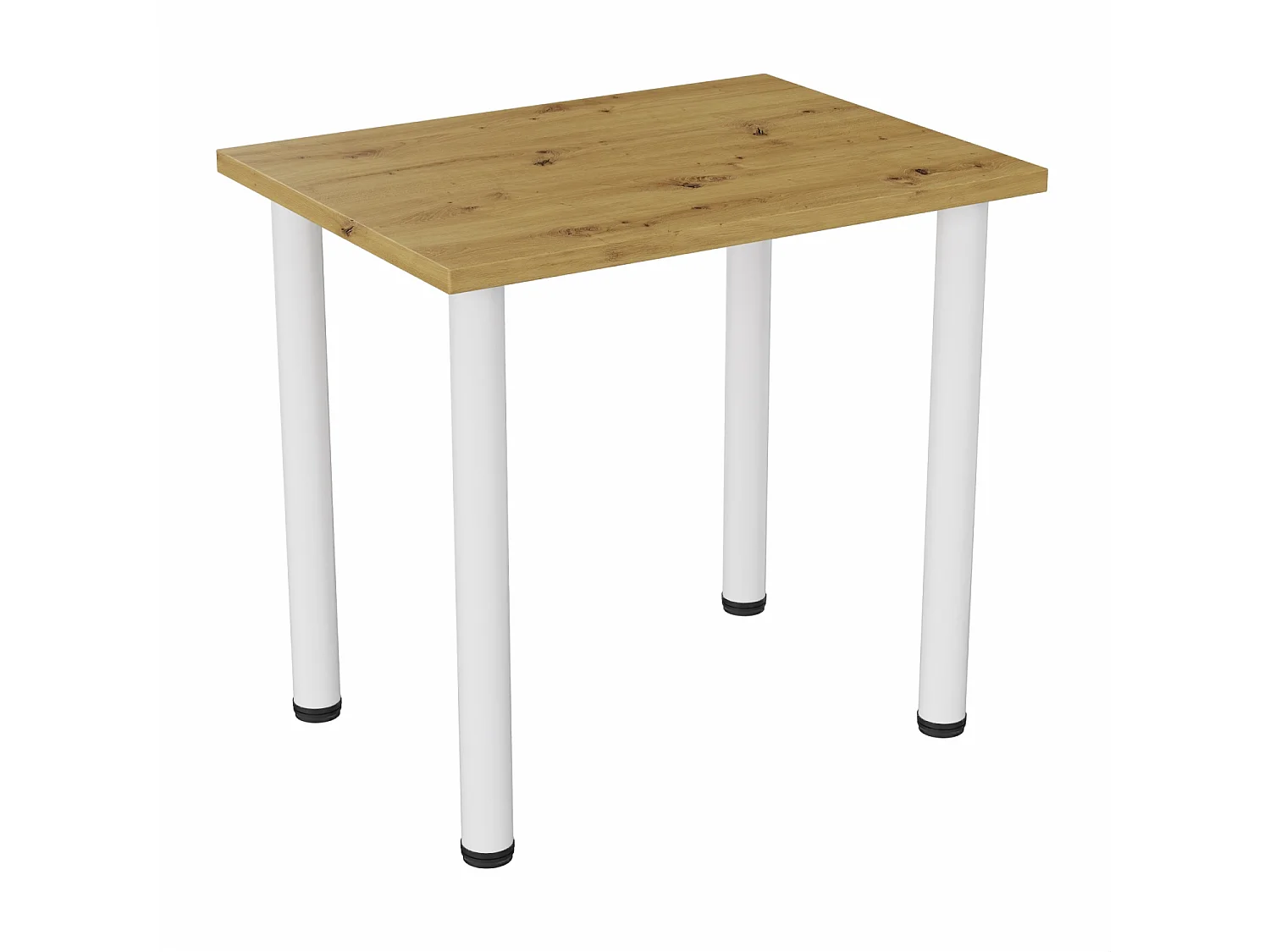 Mesa de comedor, cocina o oficina, mesa pequeña en roble artesanal y blanco, 80 x 60 cm, 100 x 60 cm