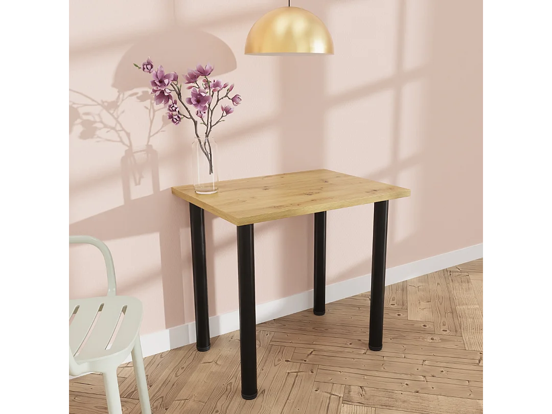 Ess-, Küchen- und Bürotisch, kleiner Tisch in Artisan‑Eiche und Weiß, 80 x 60 cm, 100 x 60 cm