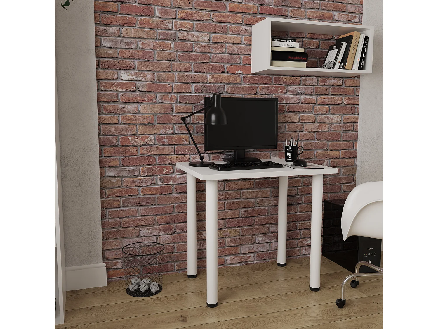 Stół do jadalni, kuchni, biura – mały stół w kolorze dąb artisan / biały, 80 x 60 cm, 100 x 60 cm