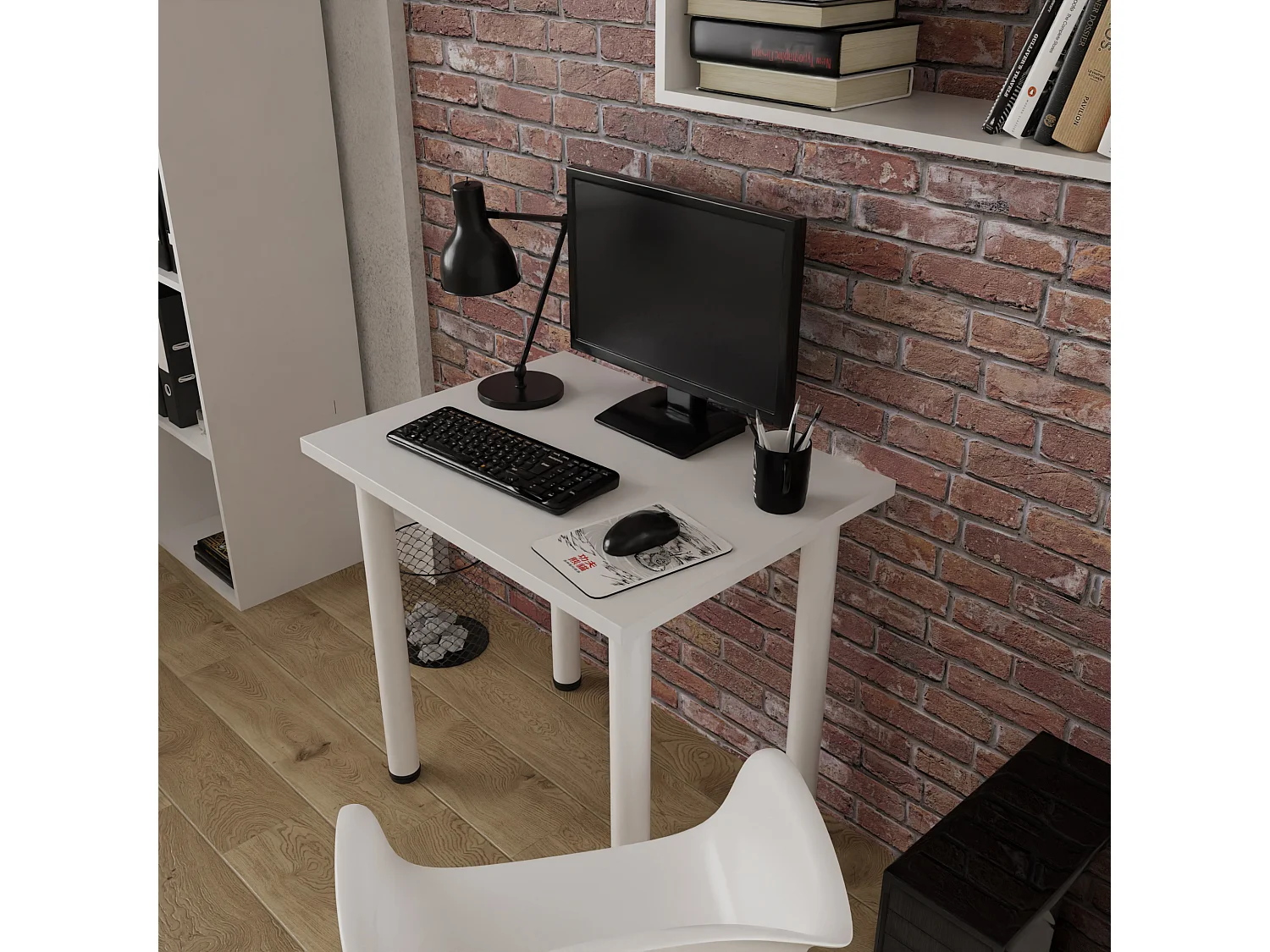 Stół do jadalni, kuchni, biura – mały stół w kolorze dąb artisan / biały, 80 x 60 cm, 100 x 60 cm