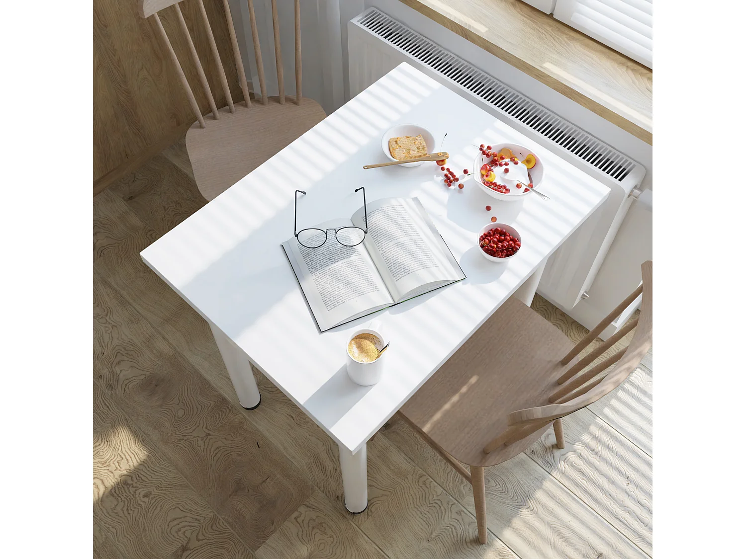 Stół do jadalni, kuchni, biura – mały stół w kolorze dąb artisan / biały, 80 x 60 cm, 100 x 60 cm