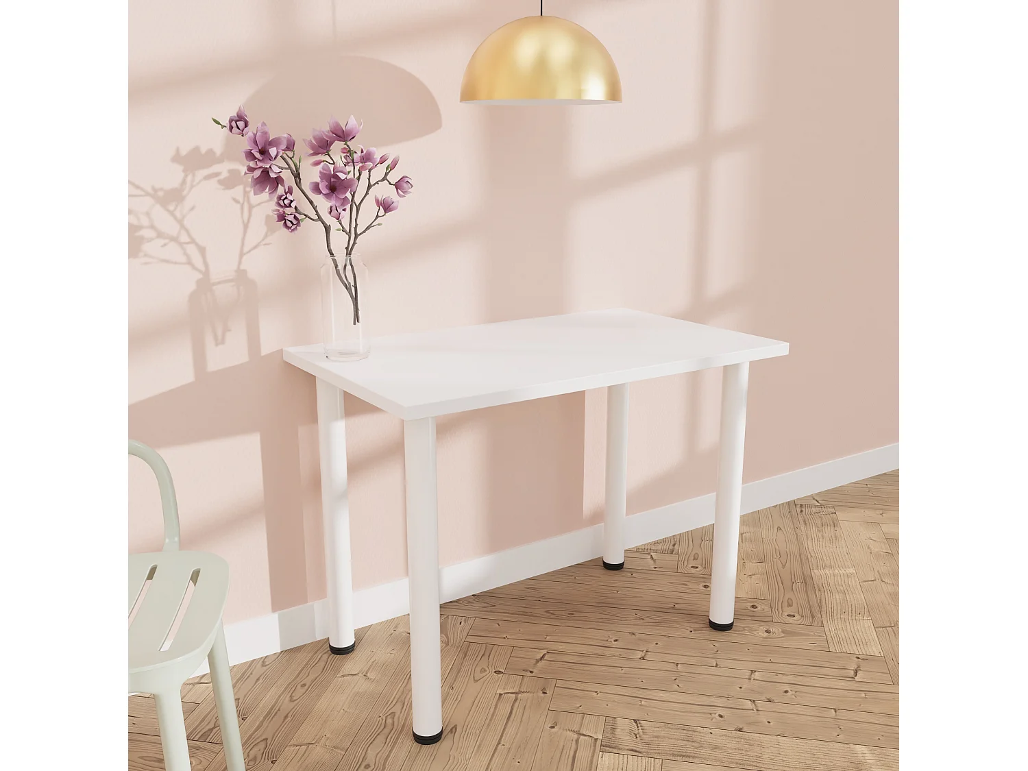 Ess-, Küchen- und Bürotisch, kleiner Tisch in Artisan‑Eiche und Weiß, 80 x 60 cm, 100 x 60 cm