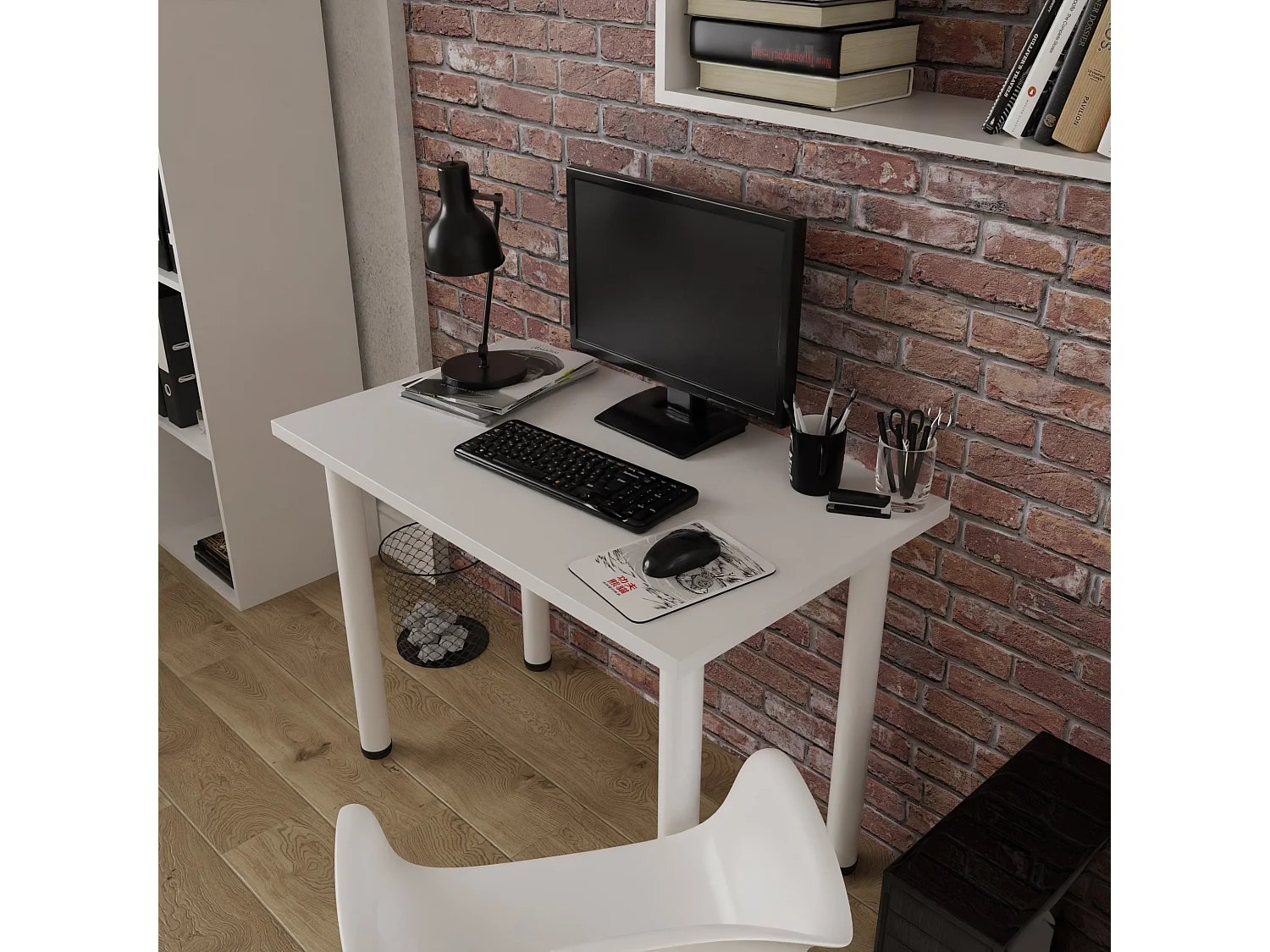 Ess-, Küchen- und Bürotisch, kleiner Tisch in Artisan‑Eiche und Weiß, 80 x 60 cm, 100 x 60 cm