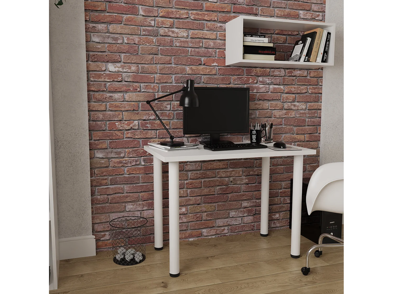 Ess-, Küchen- und Bürotisch, kleiner Tisch in Artisan‑Eiche und Weiß, 80 x 60 cm, 100 x 60 cm