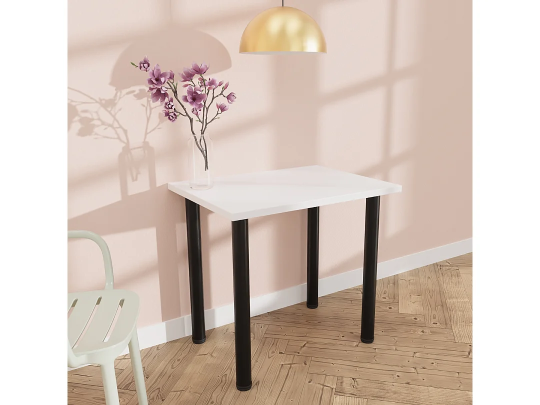 Ess-, Küchen- und Bürotisch, kleiner Tisch in Artisan‑Eiche und Weiß, 80 x 60 cm, 100 x 60 cm