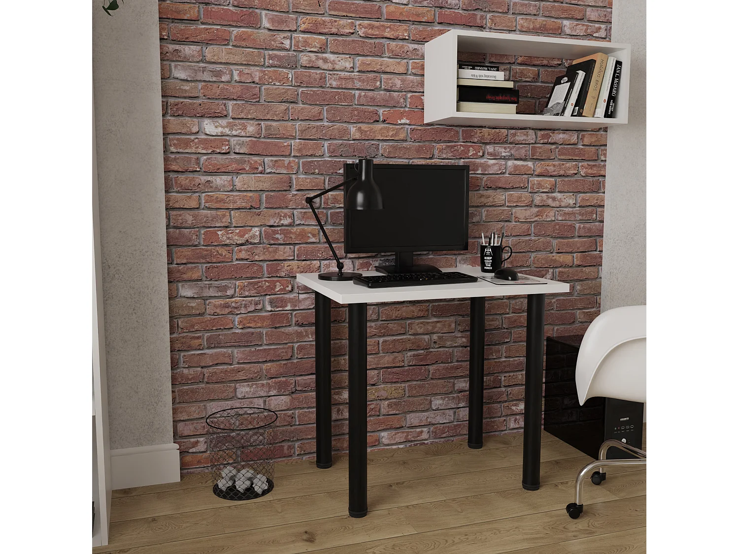 Ess-, Küchen- und Bürotisch, kleiner Tisch in Artisan‑Eiche und Weiß, 80 x 60 cm, 100 x 60 cm