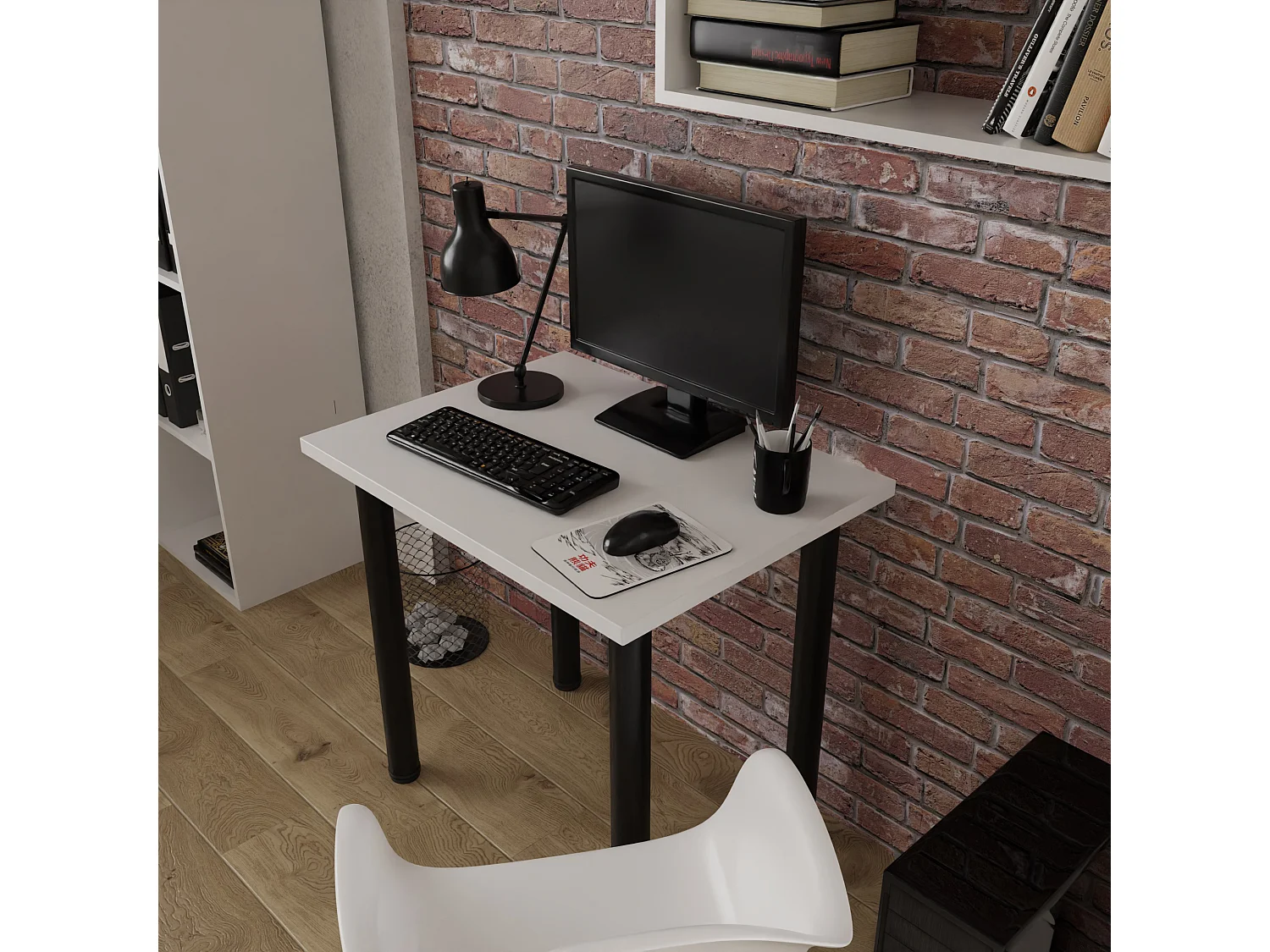 Ess-, Küchen- und Bürotisch, kleiner Tisch in Artisan‑Eiche und Weiß, 80 x 60 cm, 100 x 60 cm