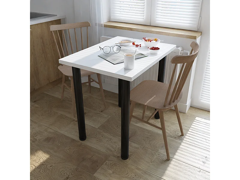 Ess-, Küchen- und Bürotisch, kleiner Tisch in Artisan‑Eiche und Weiß, 80 x 60 cm, 100 x 60 cm