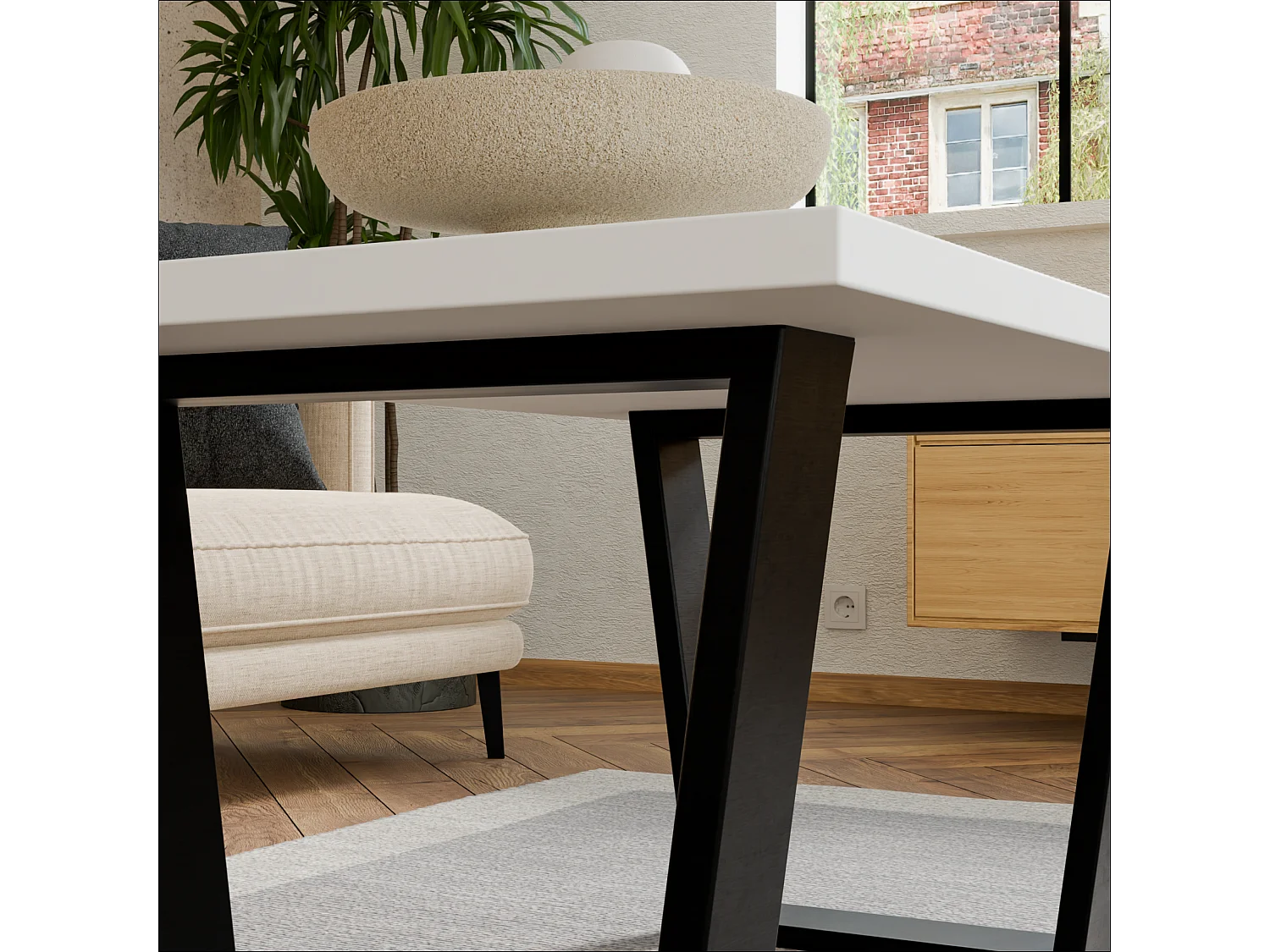 Table basse de style loft – Table d’appoint / Table à café avec structure métallique 80×60 cm ou 100×60 cm, Table de salon