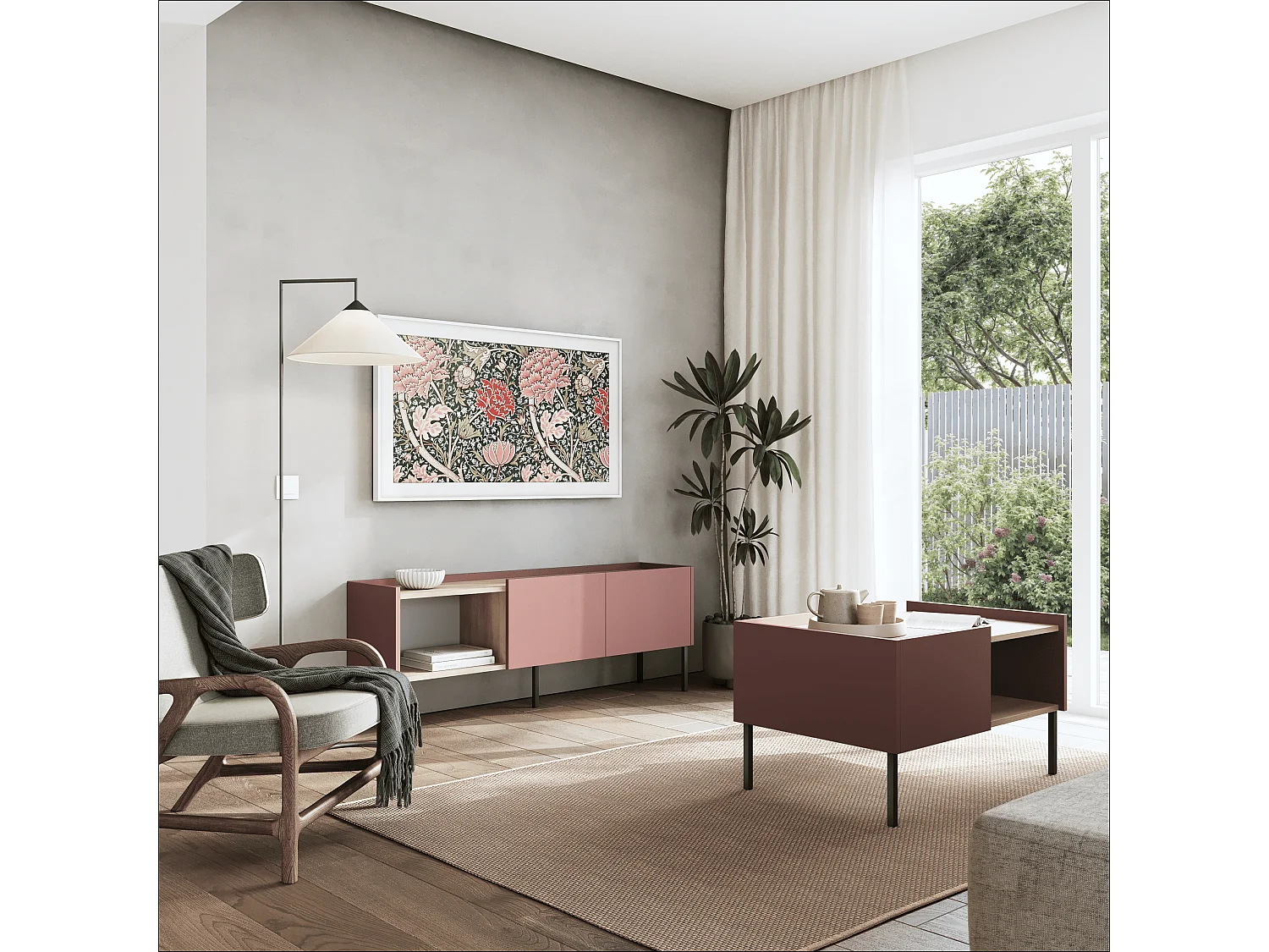 Couchtisch 90 x 60 x 50 cm – Moderner Wohnzimmertisch, Matte Oberfläche, Egger‑Platte