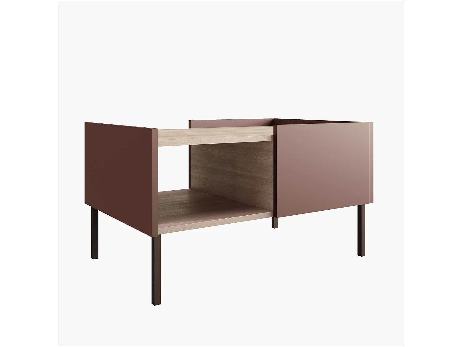 Couchtisch 90 x 60 x 50 cm – Moderner Wohnzimmertisch, Matte Oberfläche, Egger‑Platte