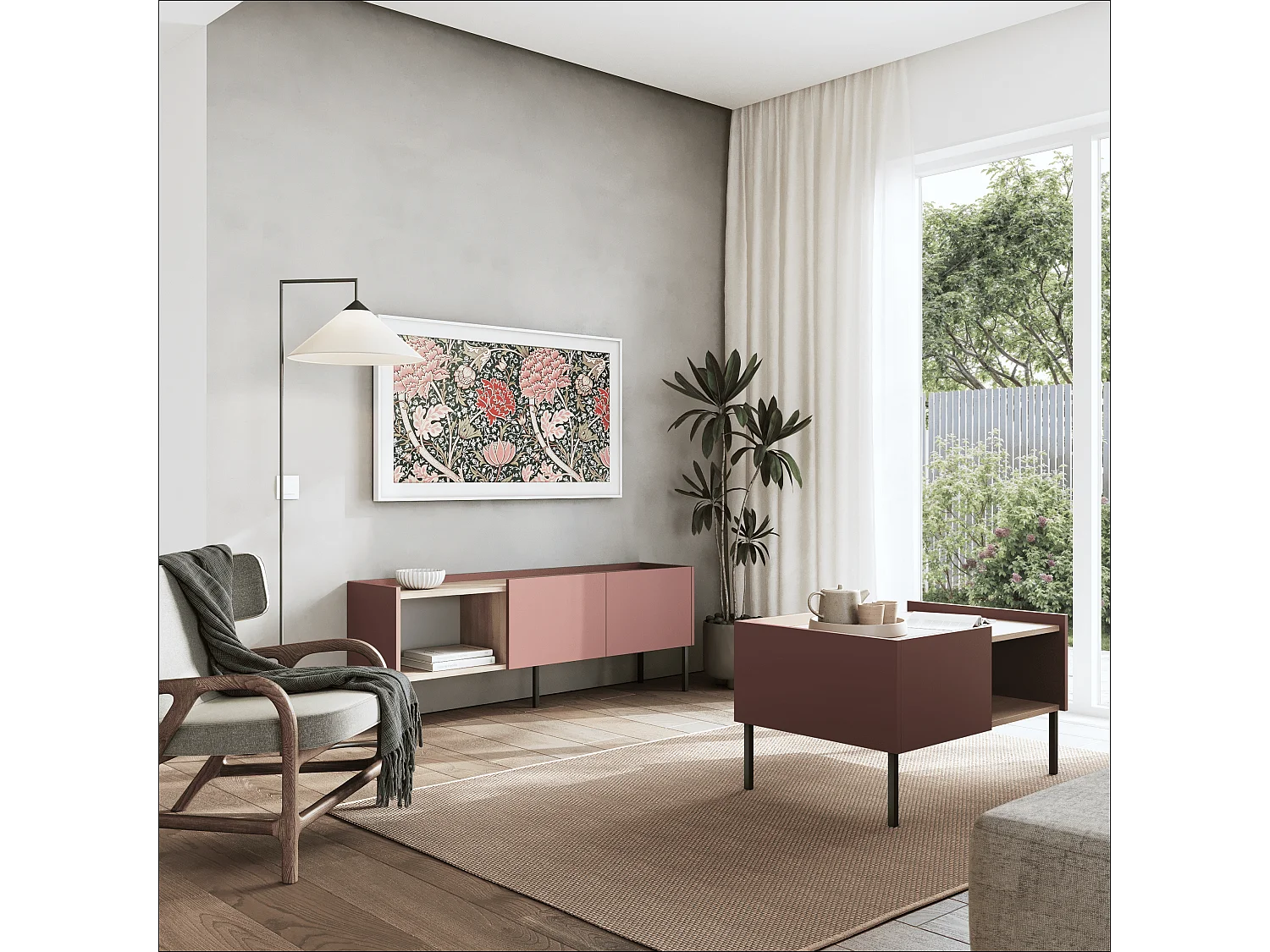 Couchtisch 90 x 60 x 50 cm – Moderner Wohnzimmertisch, Matte Oberfläche, Egger‑Platte