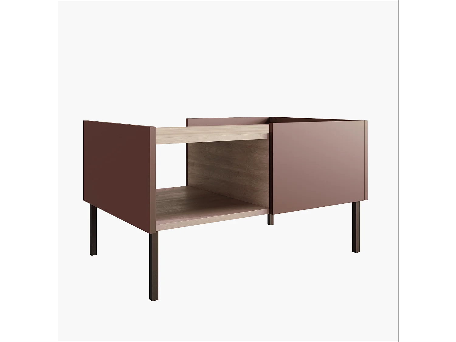 Couchtisch 90 x 60 x 50 cm – Moderner Wohnzimmertisch, Matte Oberfläche, Egger‑Platte