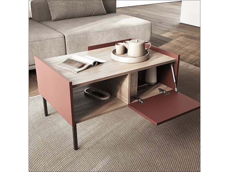 Couchtisch 90 x 60 x 50 cm – Moderner Wohnzimmertisch, Matte Oberfläche, Egger‑Platte