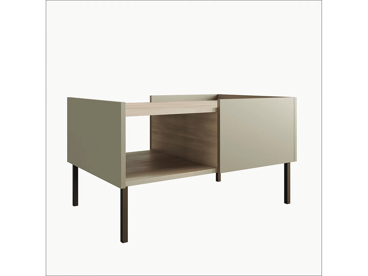 Stolik kawowy 90 x 60 x 50 cm – Nowoczesny stolik do salonu, Matowe wykończenie, Płyta Egger