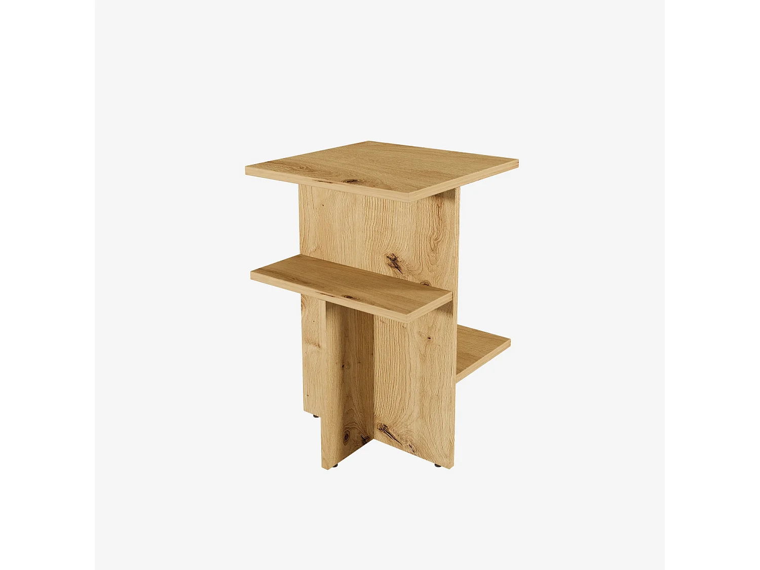 Couchtisch / Beistelltisch für das Wohnzimmer – 60 x 40 x 40 cm, mattweiß / Sonoma Eiche / matt schwarz