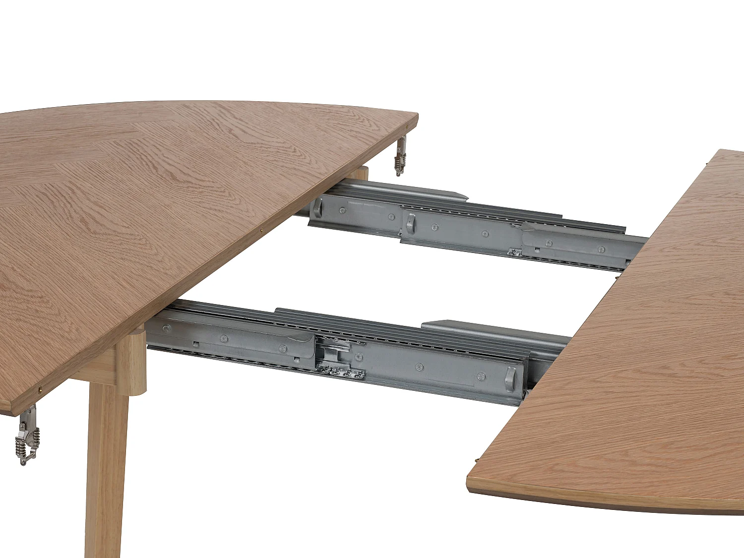 Table à manger extensible 4 à 6 personnes placage chêne - Naturel - MARIZEL