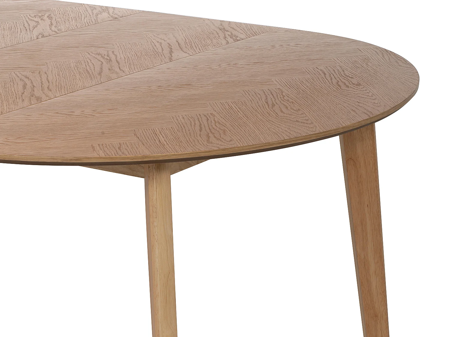 Table à manger extensible 4 à 6 personnes placage chêne - Naturel - MARIZEL