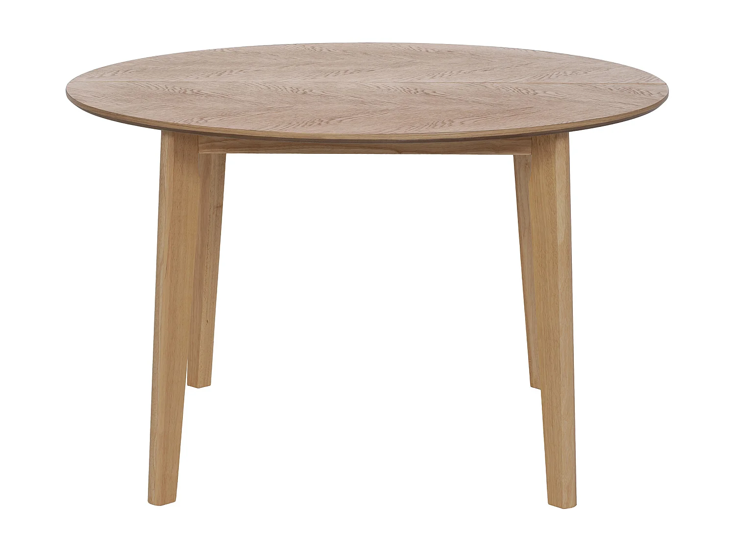 Table à manger extensible 4 à 6 personnes placage chêne - Naturel - MARIZEL