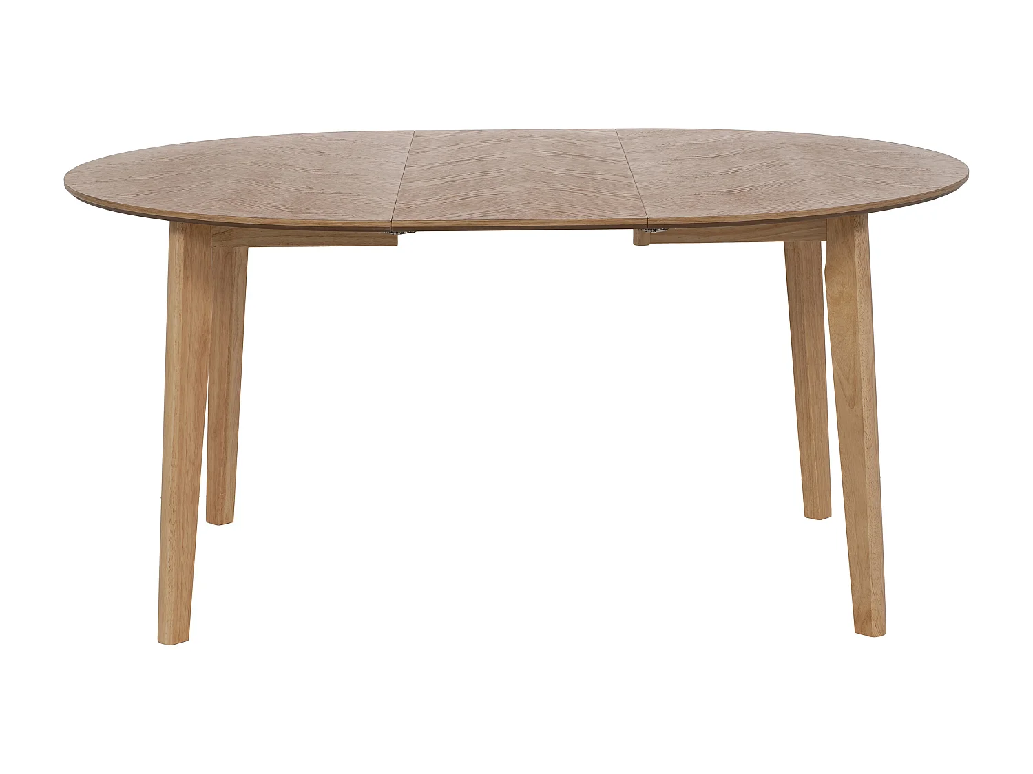 Table à manger extensible 4 à 6 personnes placage chêne - Naturel - MARIZEL