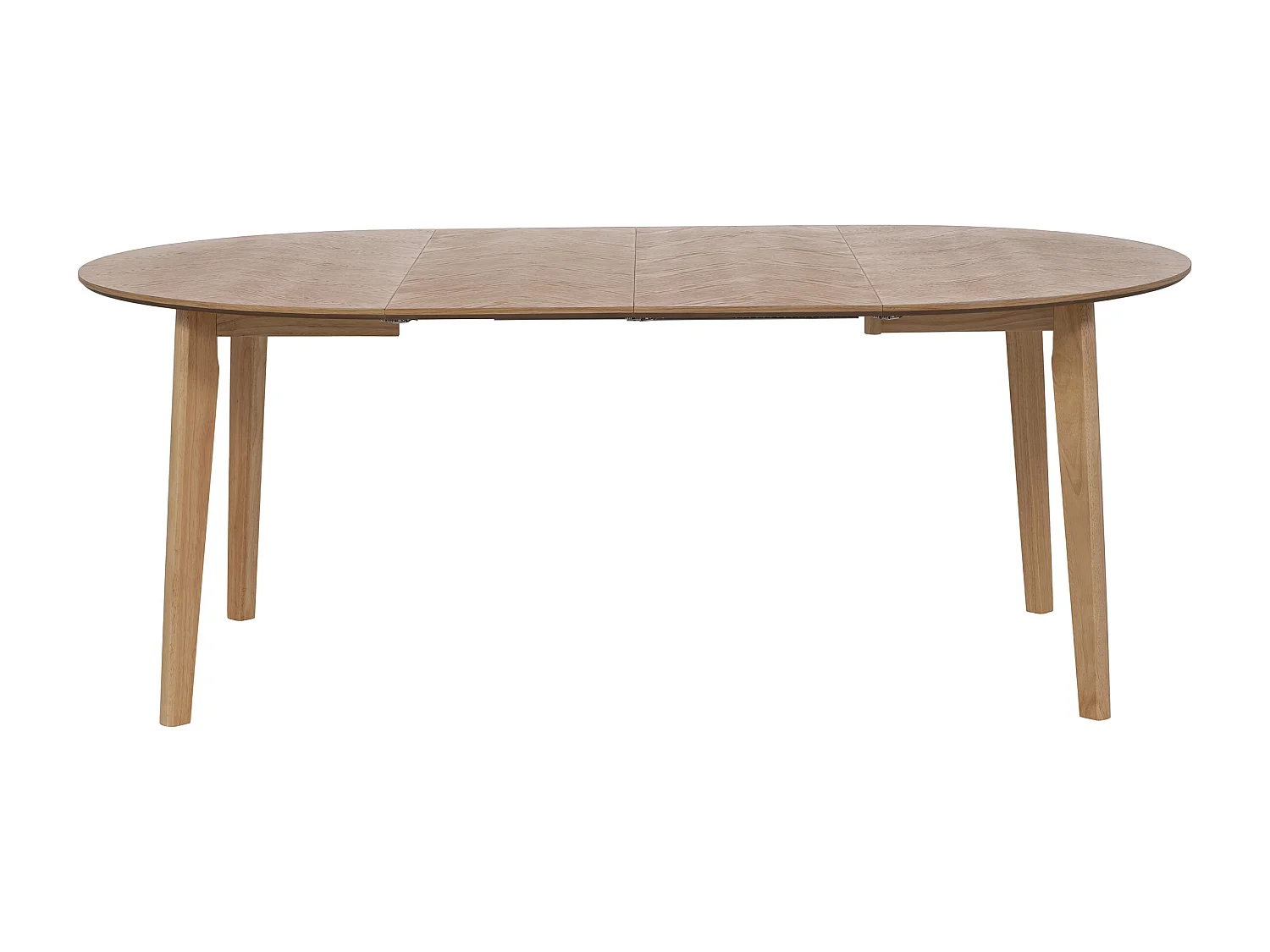 Table à manger extensible 4 à 6 personnes placage chêne - Naturel - MARIZEL