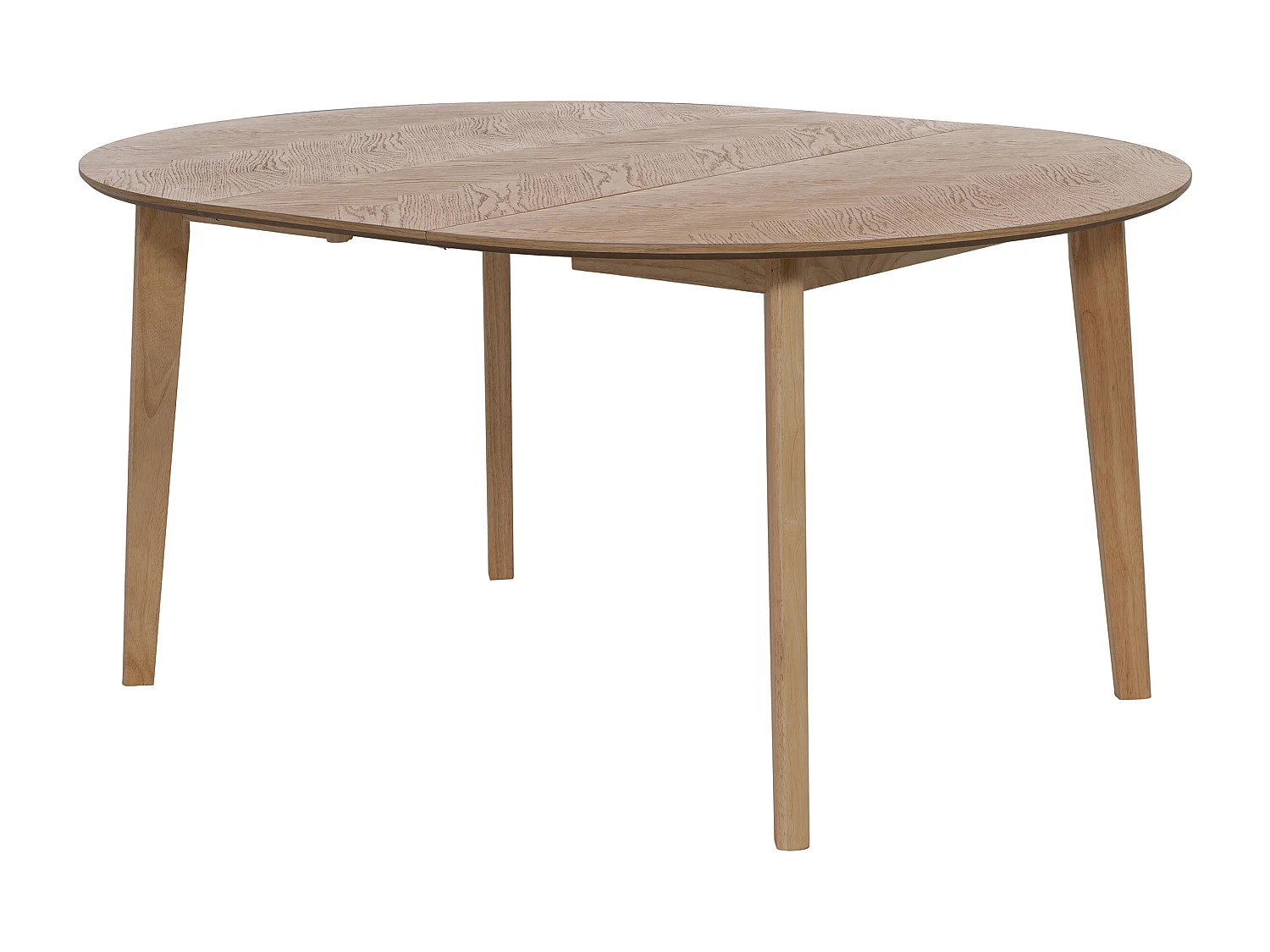 Table à manger extensible 4 à 6 personnes placage chêne - Naturel - MARIZEL