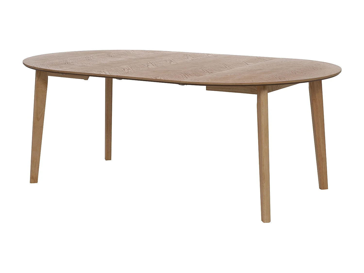 Table à manger extensible 4 à 6 personnes placage chêne - Naturel - MARIZEL