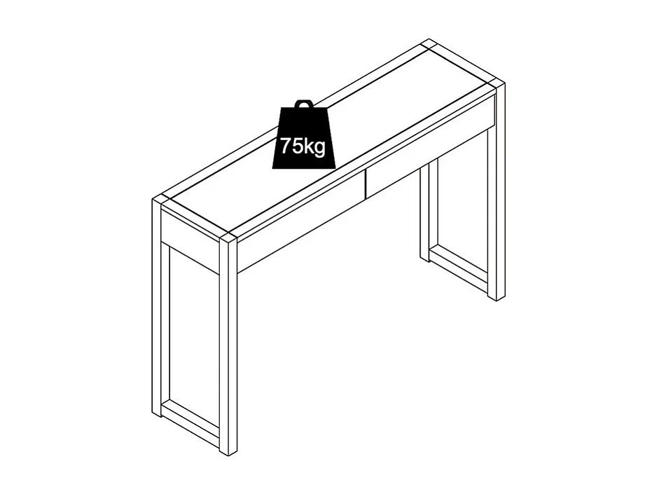 Console bureau - Coloris : Naturel - NELIZAR