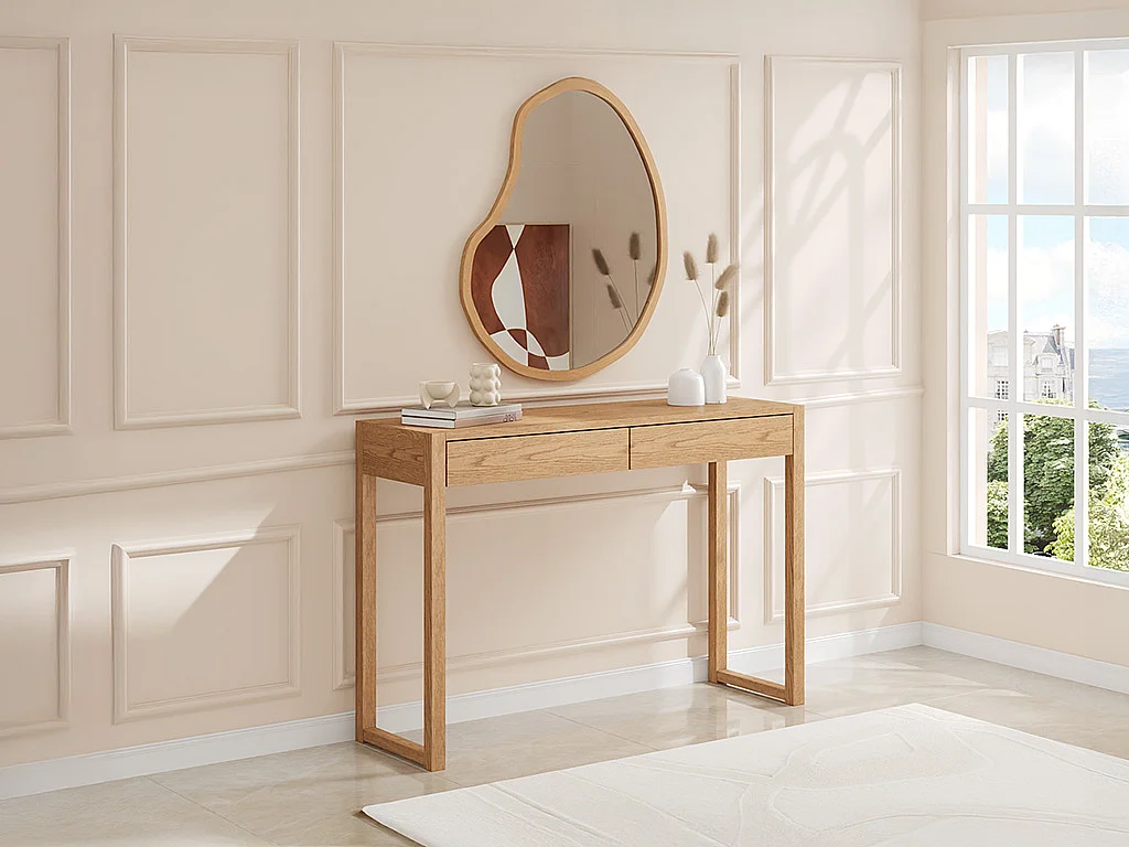 Console bureau - Coloris : Naturel - NELIZAR