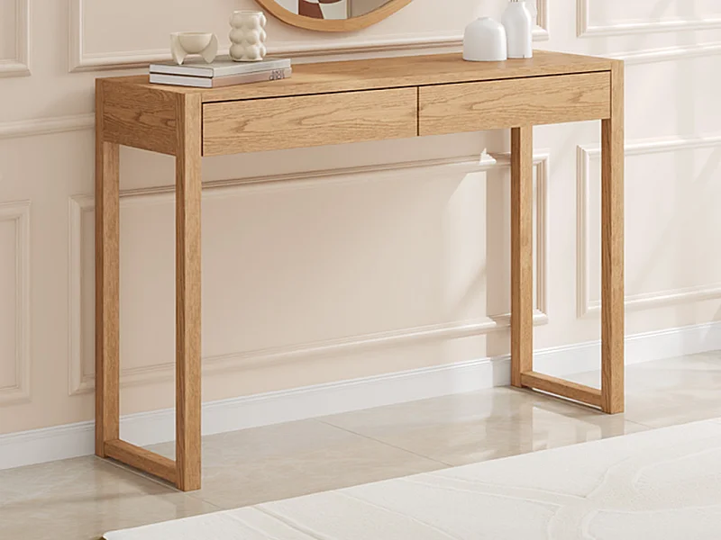Console bureau - Coloris : Naturel - NELIZAR