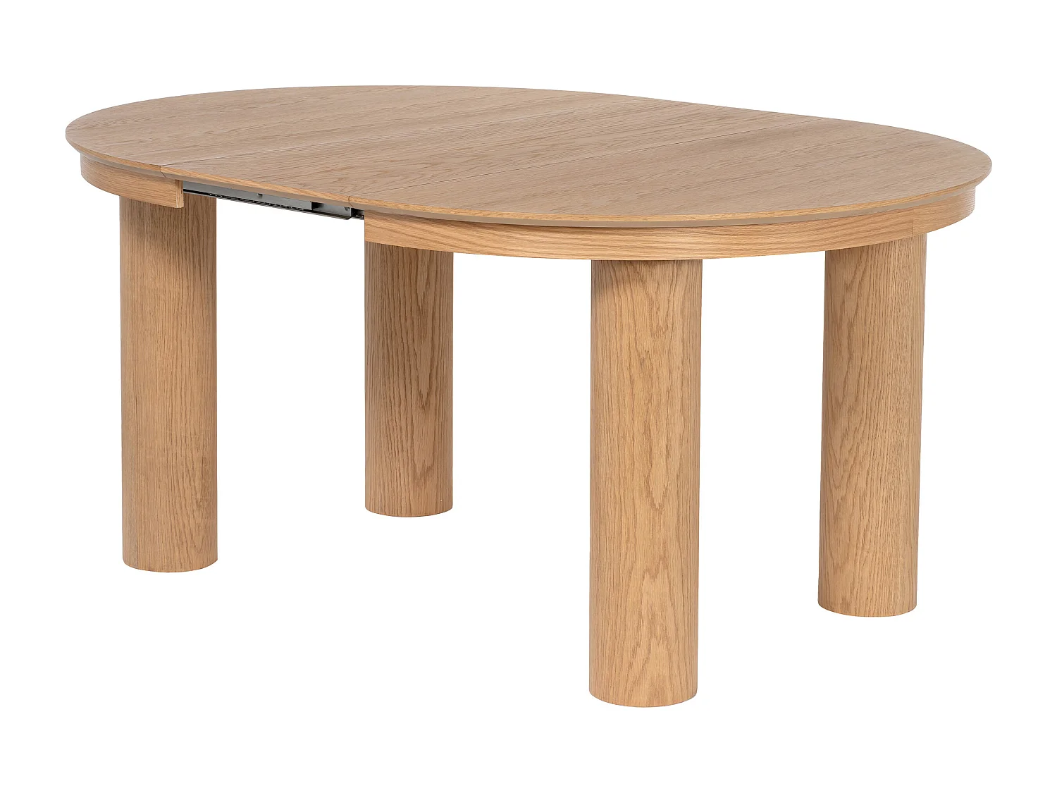 Table à manger extensible 4 à 8 personnes placage chêne - Naturel clair - ELITARO