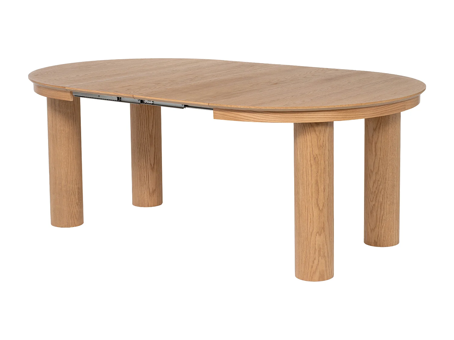 Table à manger extensible 4 à 8 personnes placage chêne - Naturel clair - ELITARO