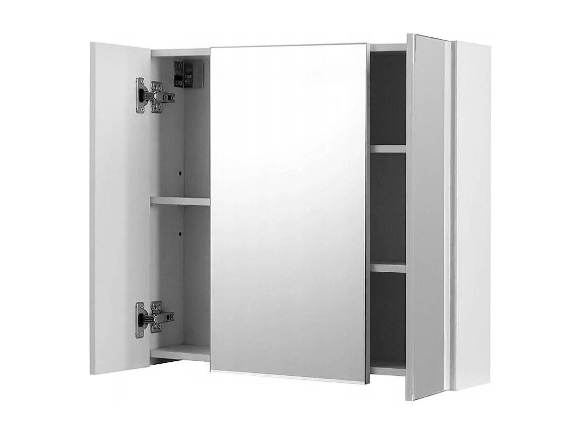 Wandbadkamermeubel, met driedelige spiegel