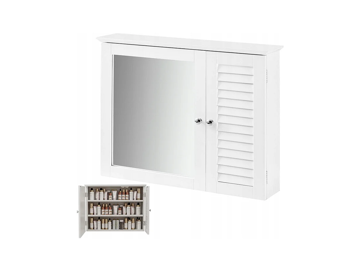 Armário de parede com espelho, banheiro, estilo escandinavo