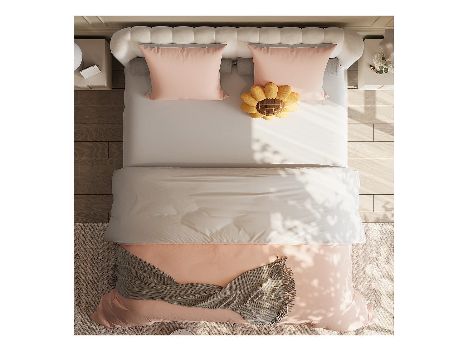 Juego de cama de 4 piezas de poliéster, 140 x 200 cm, estampado de cuadros escoceses, algodón, resistente a las arrugas y a la decoloración, color rosa.