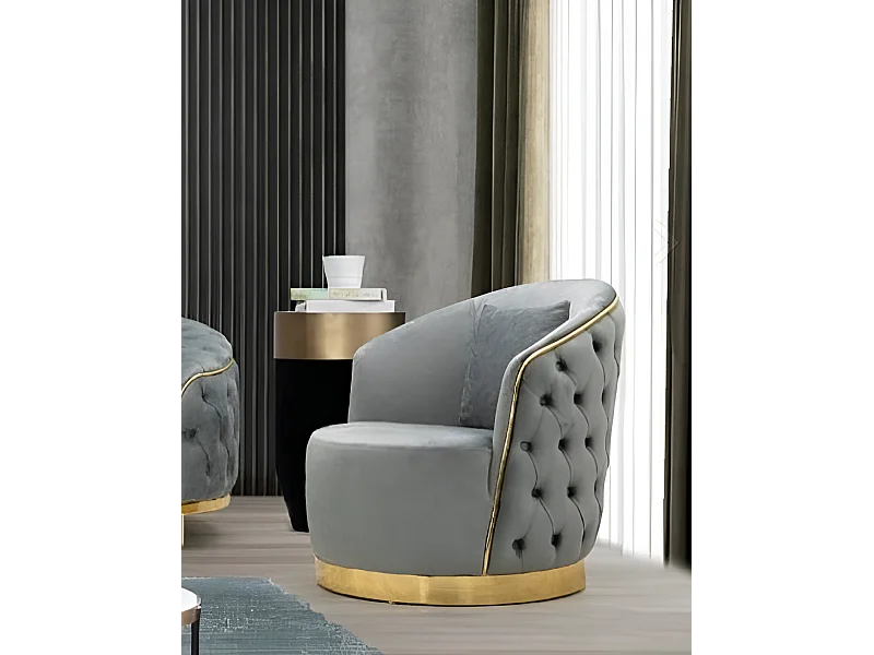 Sessel Ludvig  /Stoffbezug/Grau