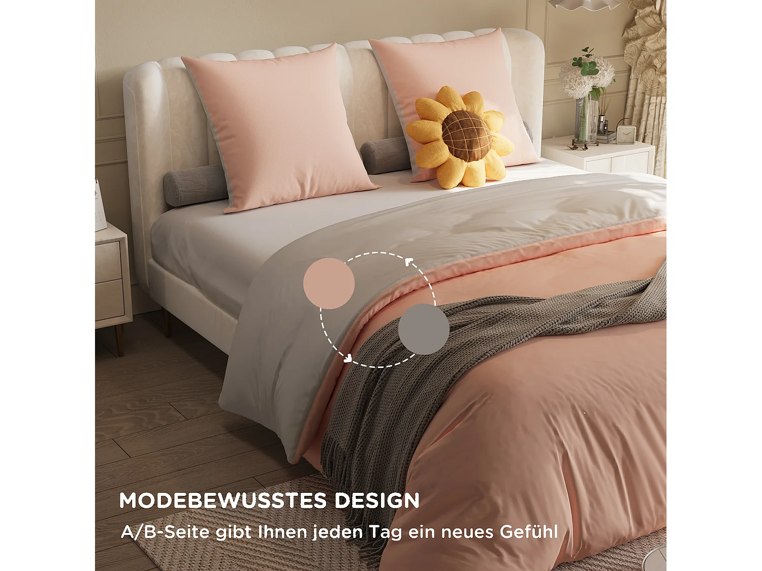 Conjunto de cama de poliéster com 4 peças, 160 x 200 cm, algodão com estampa xadrez estética, resistente a rugas e desbotamento - rosa