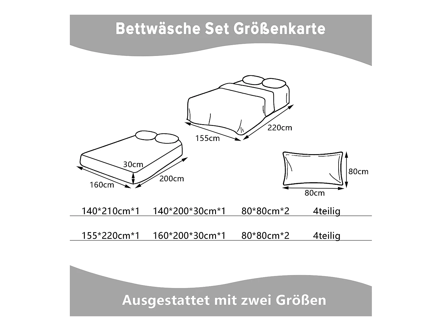 Parure de lit 4 pièces en Polyester, 140 x 200 cm, motif à carreaux esthétique en coton,  résistante aux Plis et à la décoloration - Gris