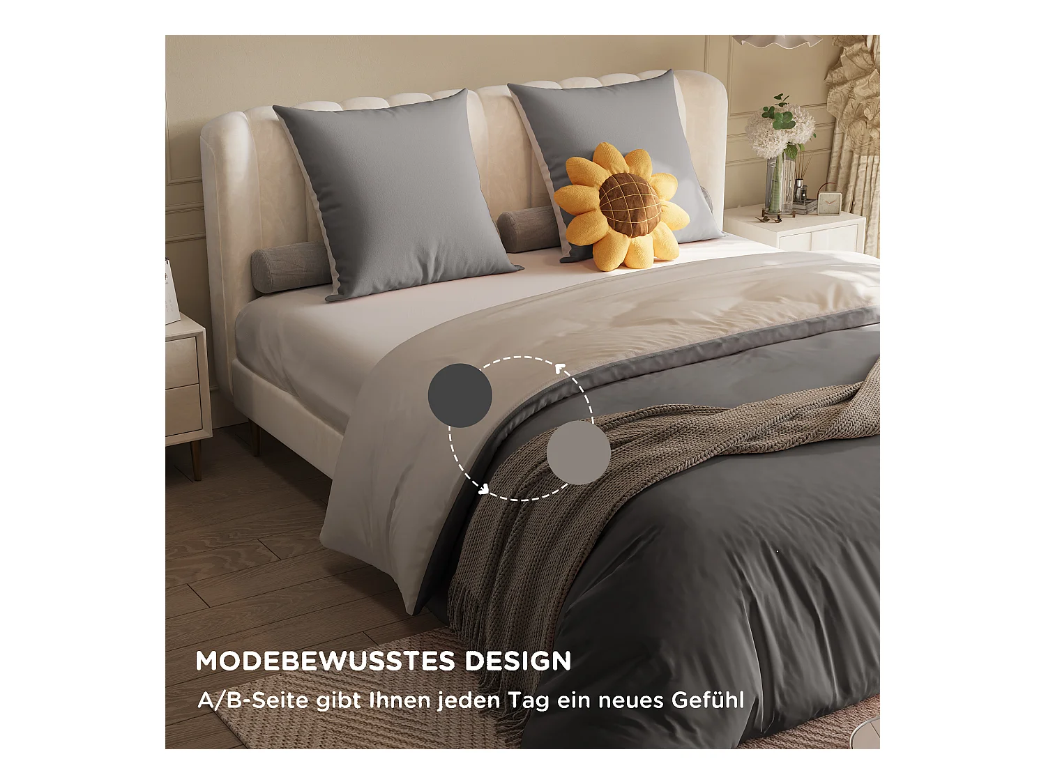 Parure de lit 4 pièces en Polyester, 140 x 200 cm, motif à carreaux esthétique en coton,  résistante aux Plis et à la décoloration - Gris