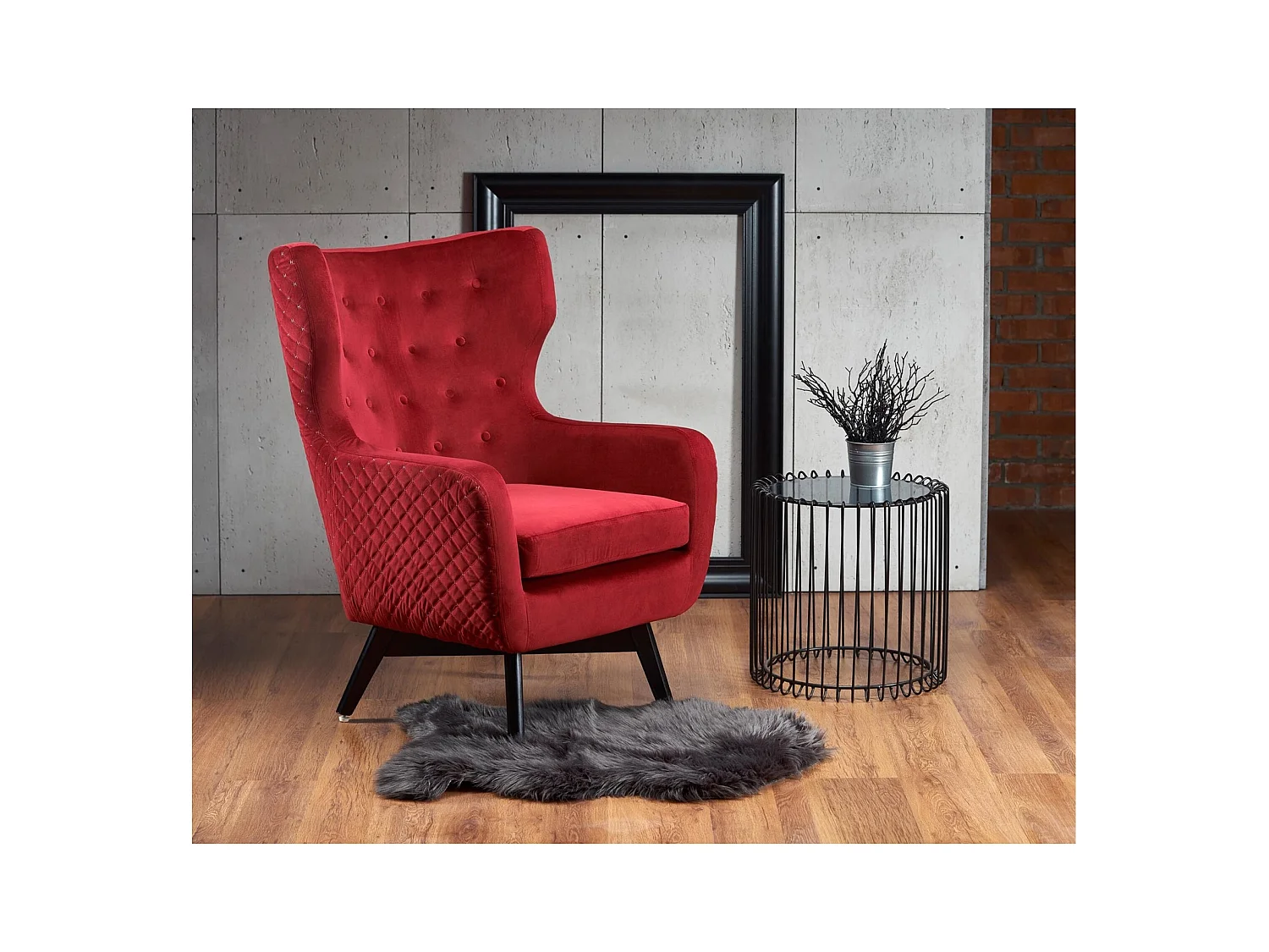 Sessel Marvel/Stoffbezug/Rot