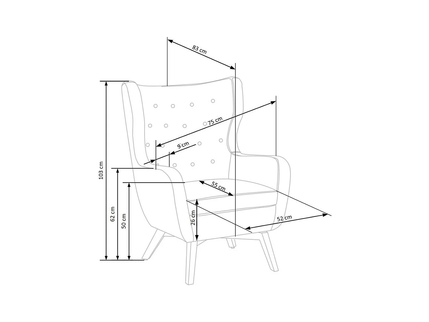 Sessel Marvel/Stoffbezug/Rot