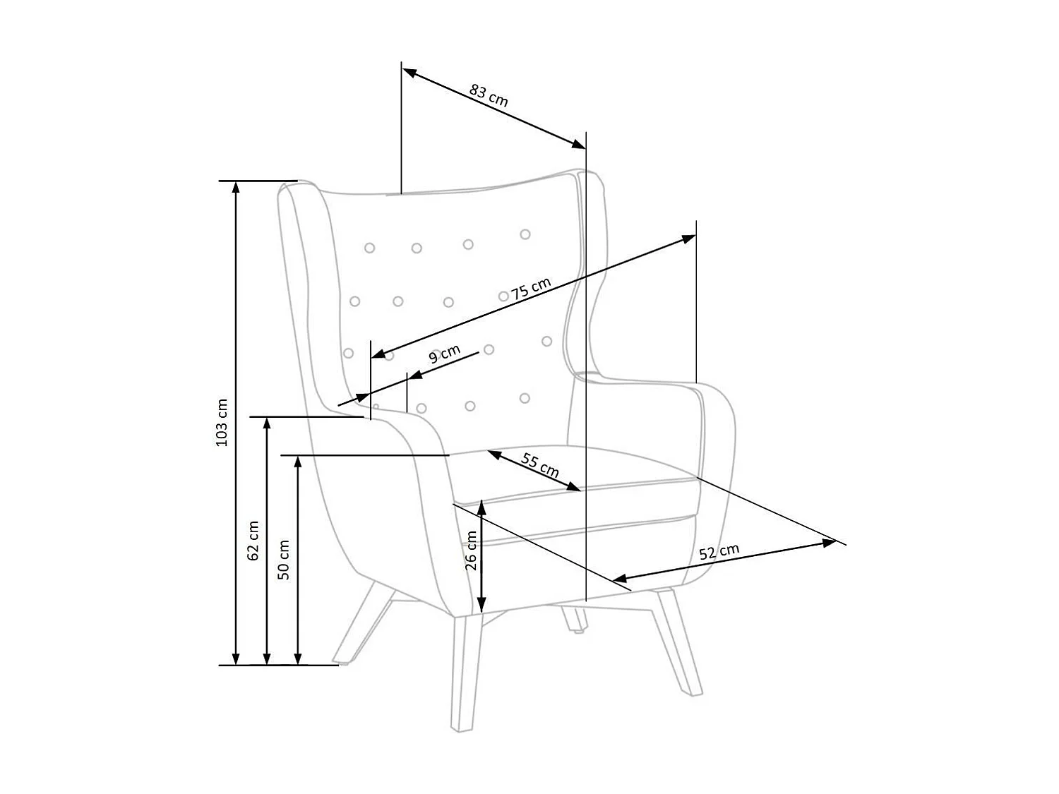 Fauteuil Marvel/Tissu/vert